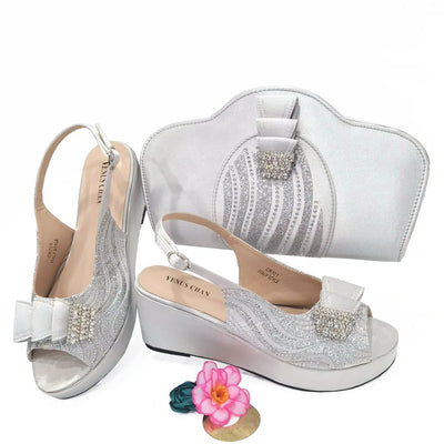 Ladies Shoes With Matching Bag Set for Party ED320