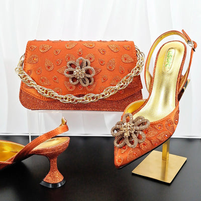Classic Matching High Heels And Bag Set