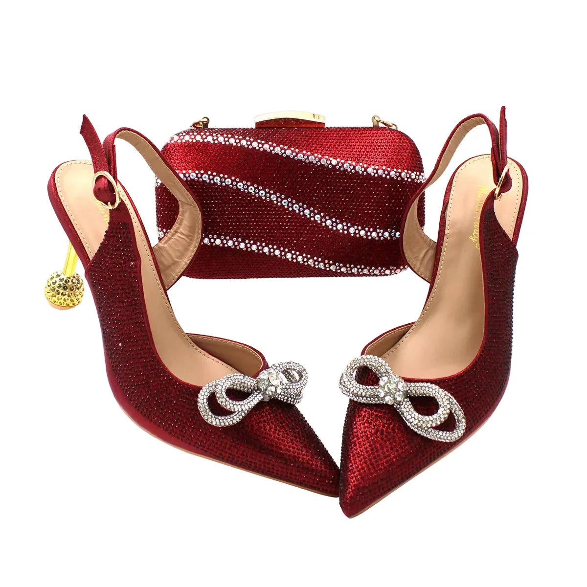 High-Quality Ladies Sandal Shoes Matching Bag Set EDR321 – product view 3