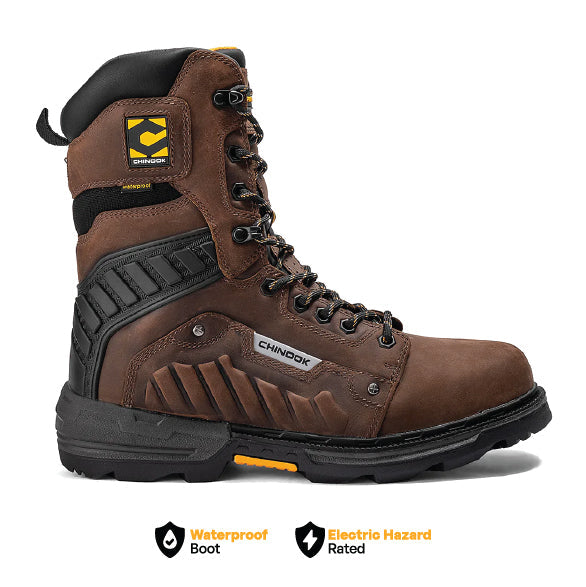 Scorpion 9” Soft Toe Waterproof Work Boot – Brown – product view 1