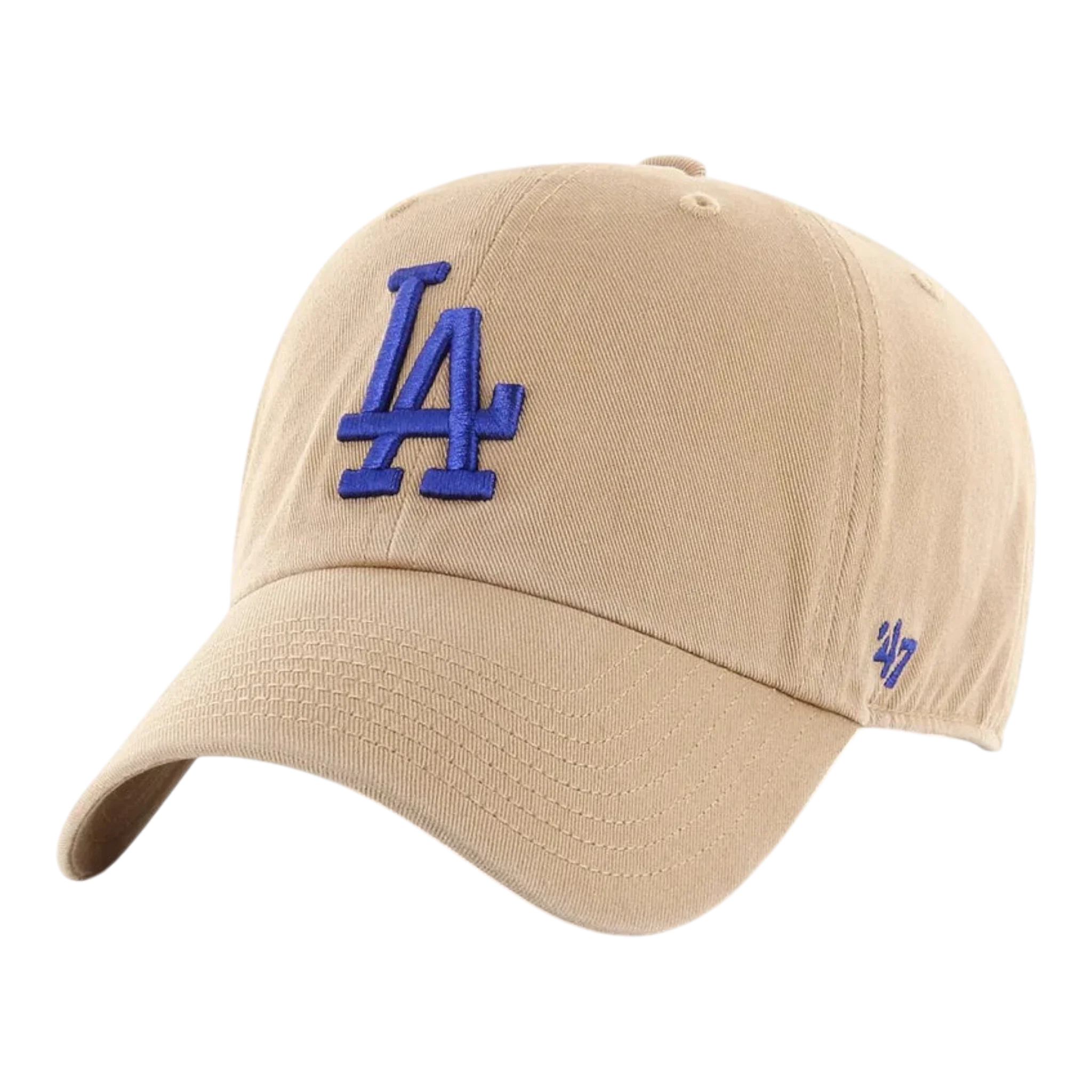 47 Brand Clean Up Los Angeles Dodgers Strapback Hat — Khaki Adjustable Cap