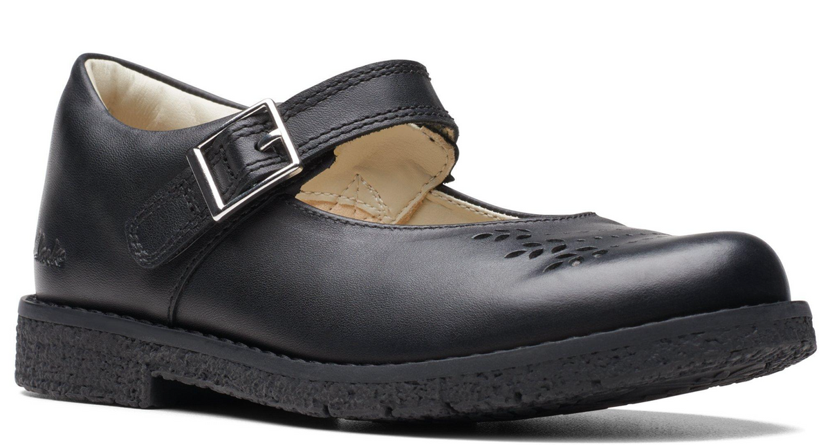 Clarks Comet Play Kids' Unisex Black Leather 26175564 — product view 2