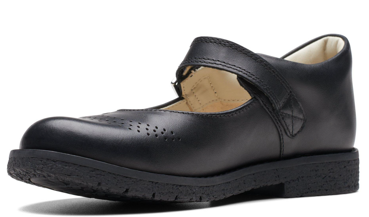 Clarks Comet Play Kids' Unisex Black Leather 26175564 — product view 4