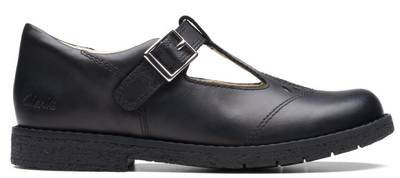 Clarks Comet Step Kids' Unisex Black Leather 26175278 — product view 1