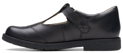 Clarks Comet Step Kids' Unisex Black Leather 26175278 — product view 5
