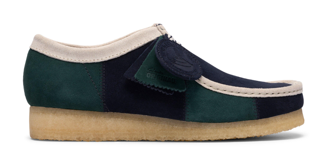Clarks Originals Wallabee Men's Blue Green Stripe Suede 26185545 — product view 1