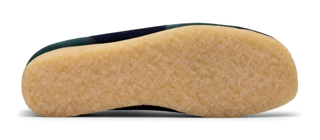 Clarks Originals Wallabee Men's Blue Green Stripe Suede 26185545 — top view