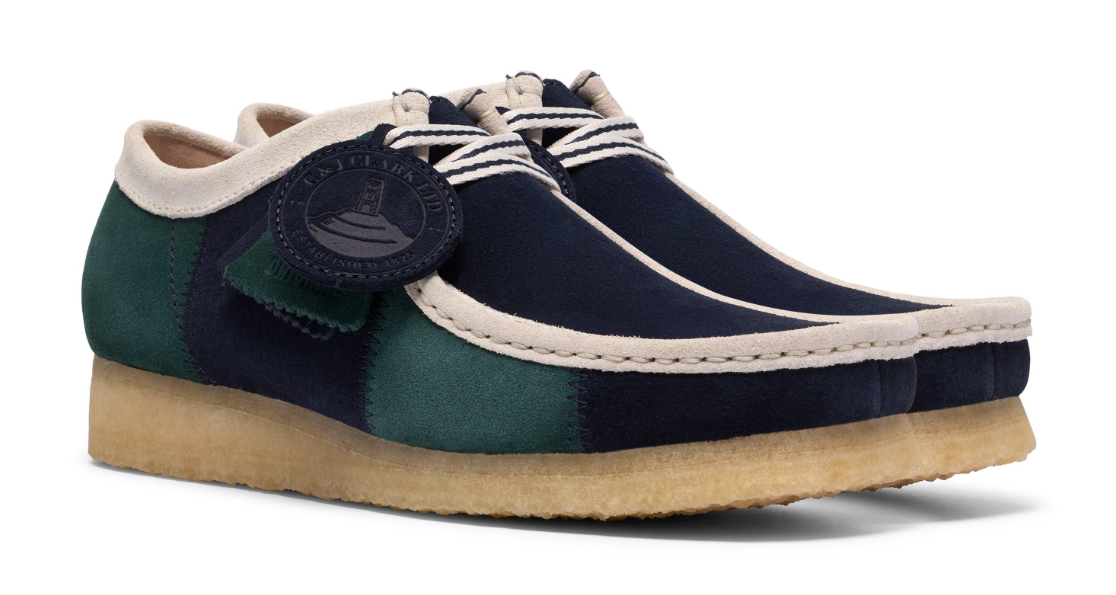 Clarks Originals Wallabee Men's Blue Green Stripe Suede 26185545 — product view 3