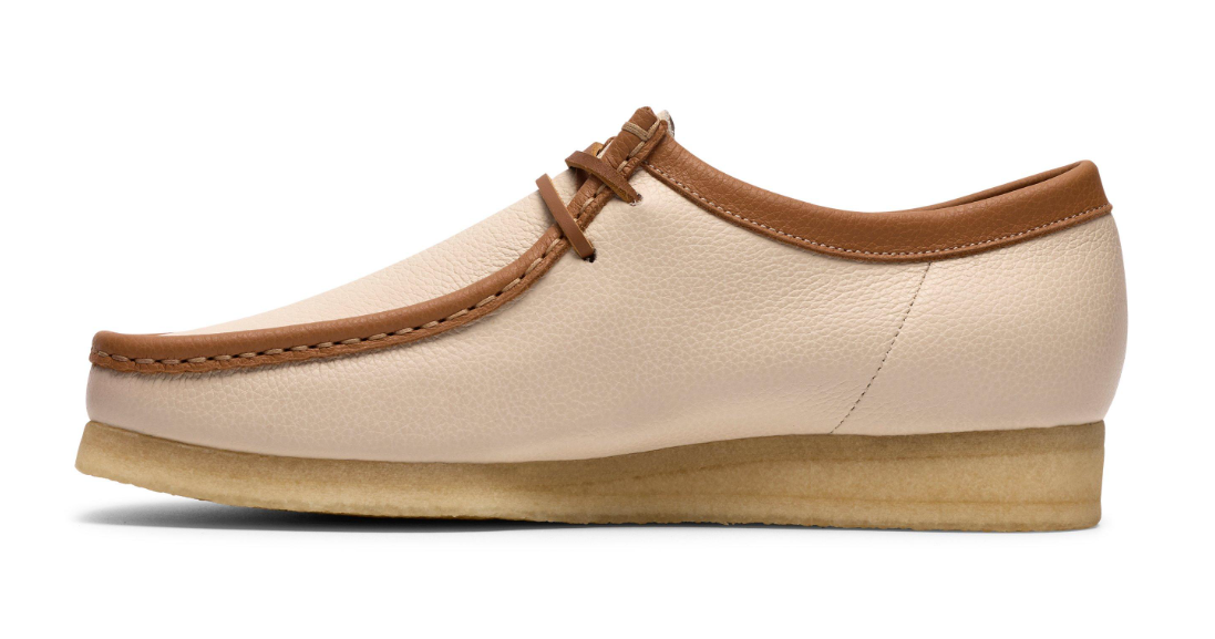 Clarks Originals Wallabee Men's White Combi Leather 26185662 — rear view