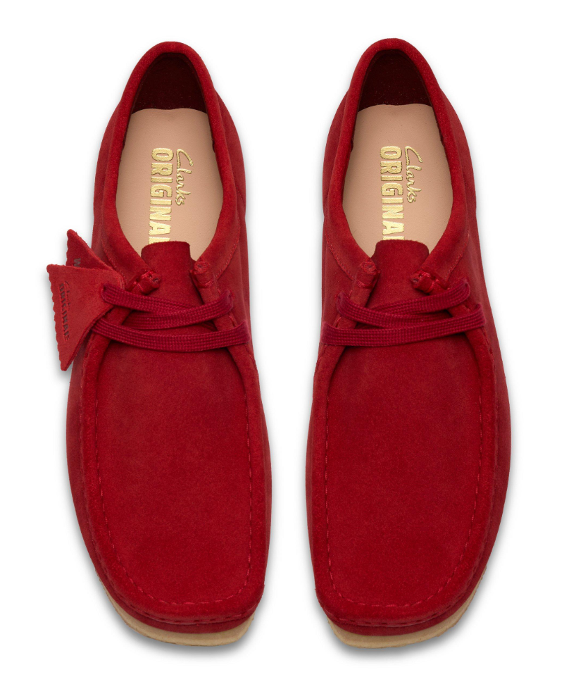 Clarks Originals Wallabee Men's Deep Red Suede 26186772 — sole view