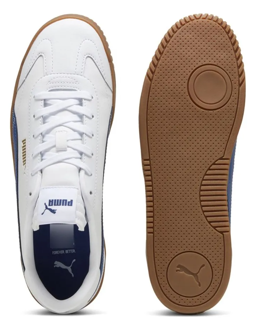 Puma Club 5v5 - 389406-13 White/Royal/Gold – Three-Quarter View