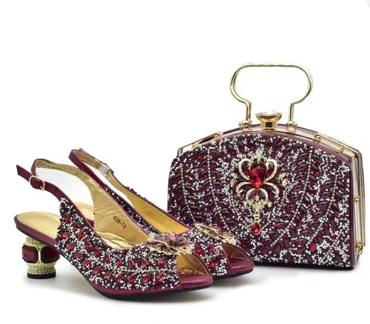 Latest Italian Shoes and Matching Bag Set ED201 – product view 2