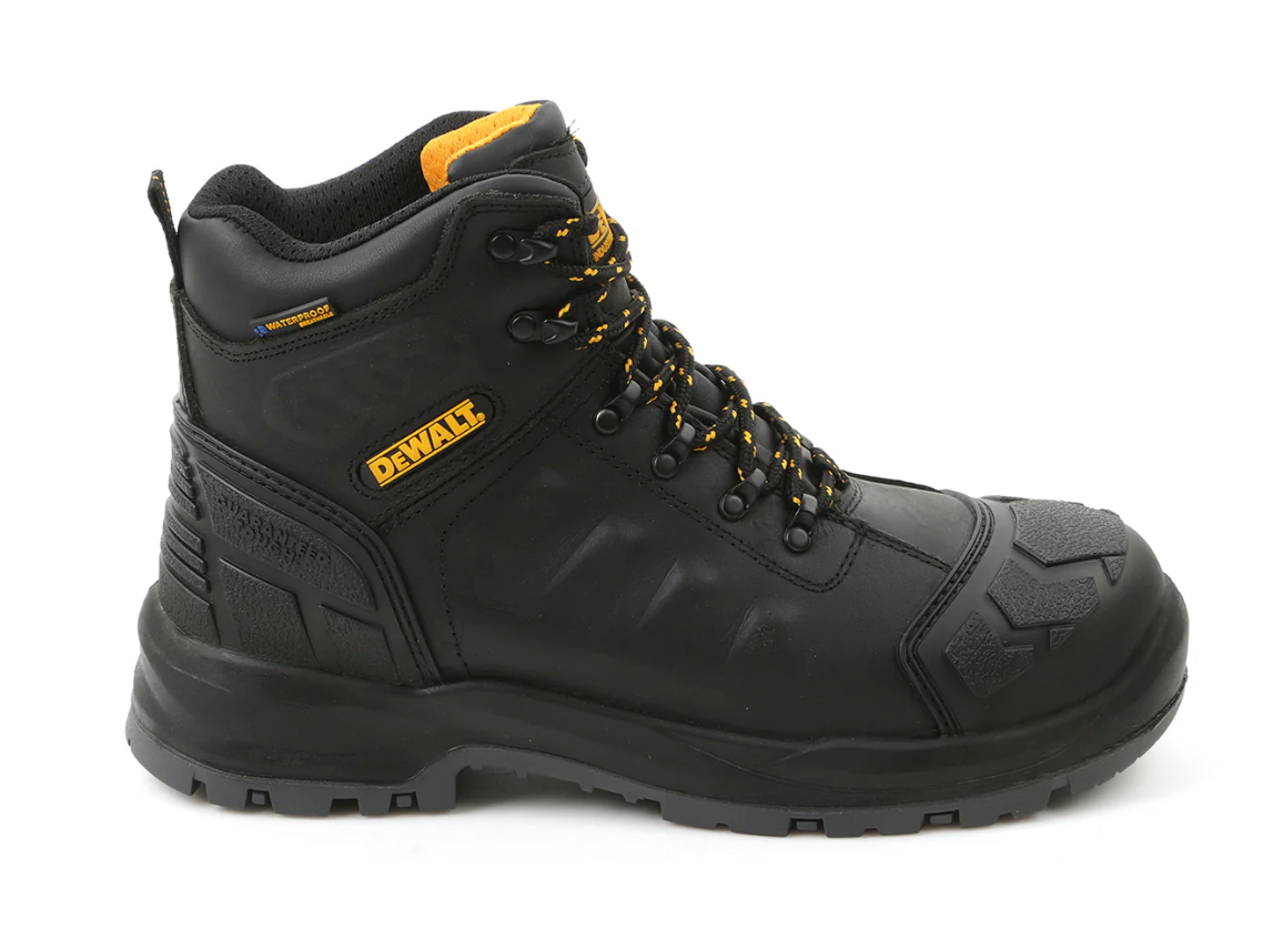 DEWALT Hadley Men's Waterproof, Steel Toe, Safety Work Boot - DXWP10051 - Black – Front View