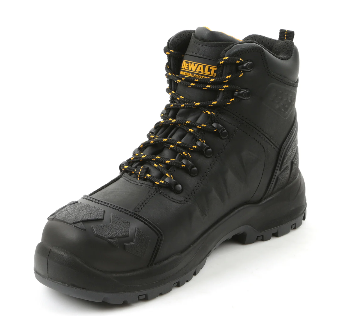 DEWALT Hadley Men's Waterproof, Steel Toe, Safety Work Boot - DXWP10051 - Black – Sole and Construction Detail