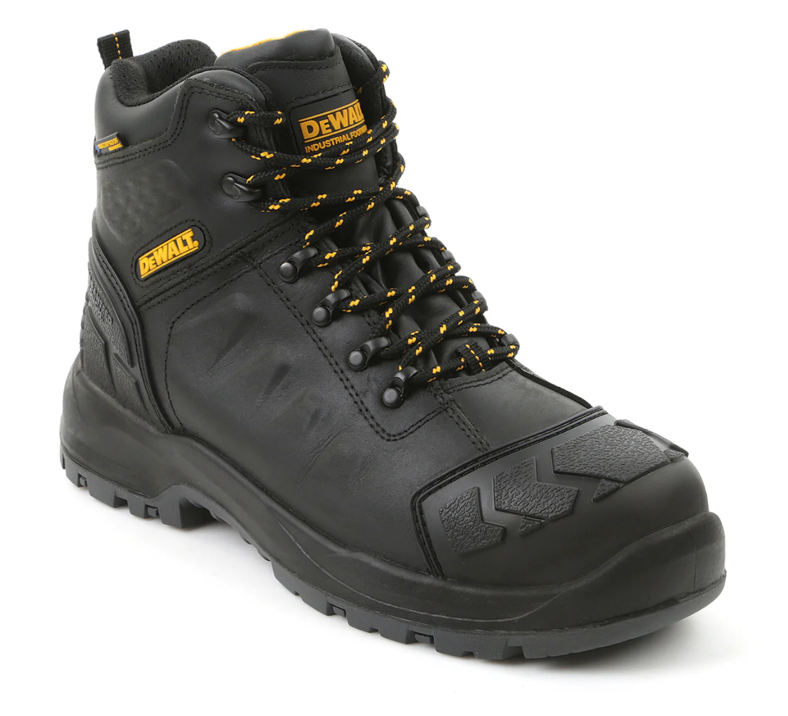 DEWALT Hadley Men's Waterproof, Steel Toe, Safety Work Boot - DXWP10051 - Black – Side Profile