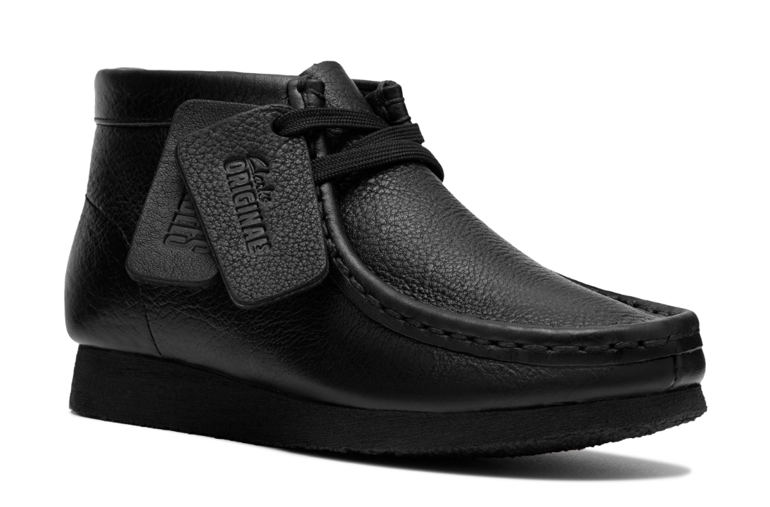 Clarks Originals Wallabee Boot Kids' Unisex Black Leather 26185932 — product view 2