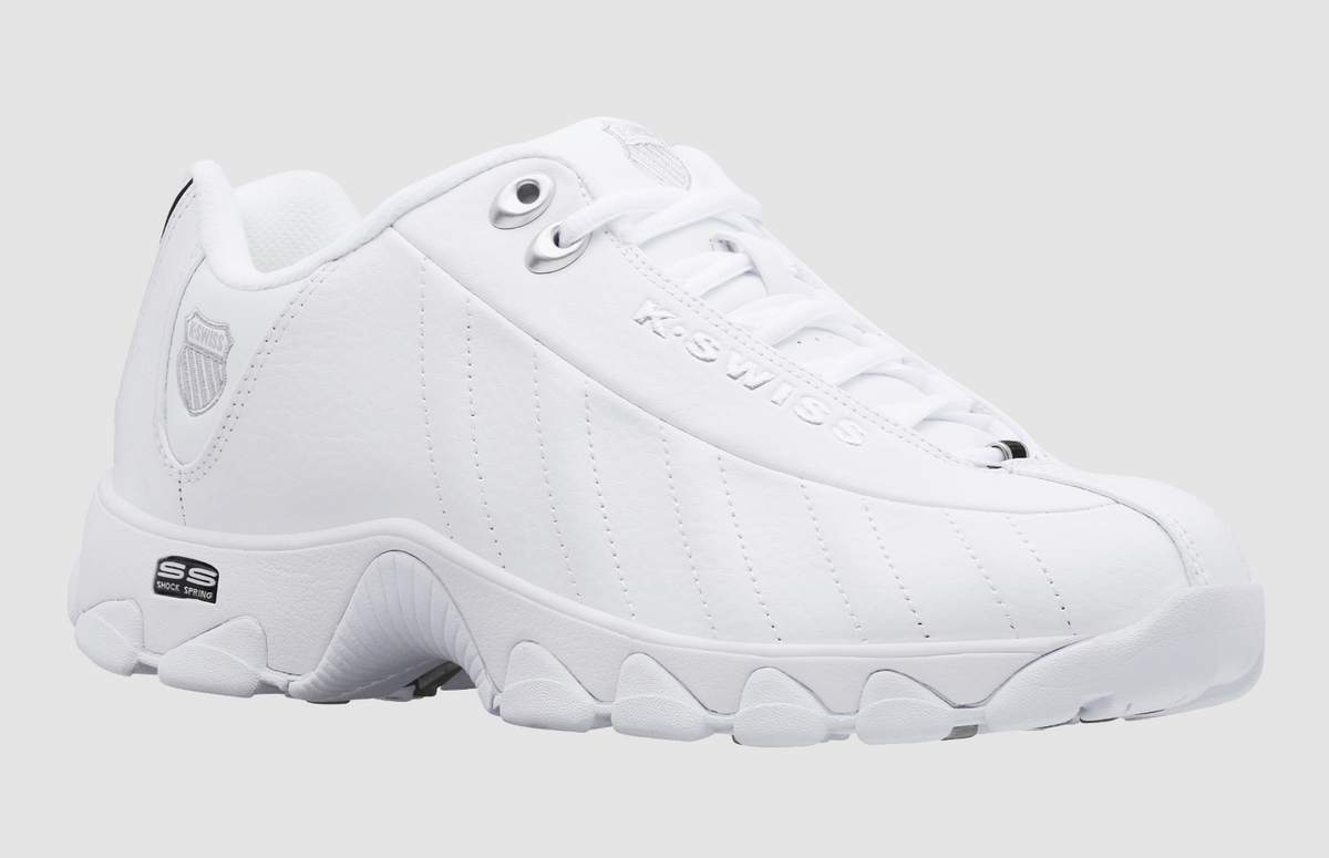 K-Swiss St329 Cmf - White/Black/Silver - 03426-129-Xw (Wide) — product view 3