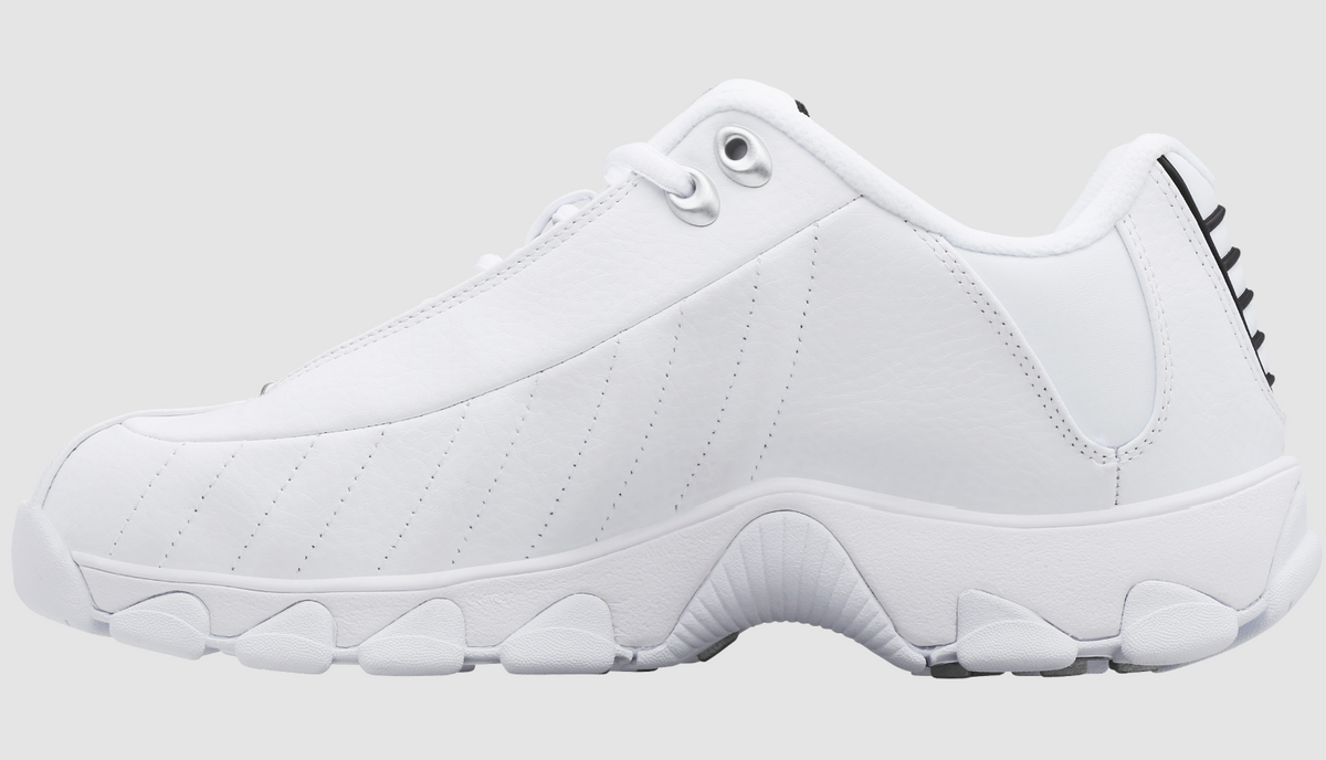 K-Swiss St329 Cmf - White/Black/Silver - 03426-129-Xw (Wide) — product view 4