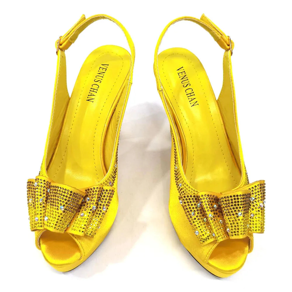High Quality Thin Heels Ladies Shoes Matching Bag Set YT6543 – product view 5