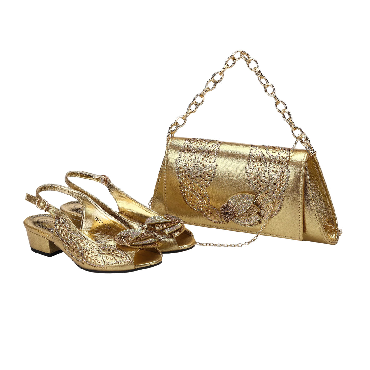 Elegant Low Heels Ladies Shoes And Bag Set – product view 8