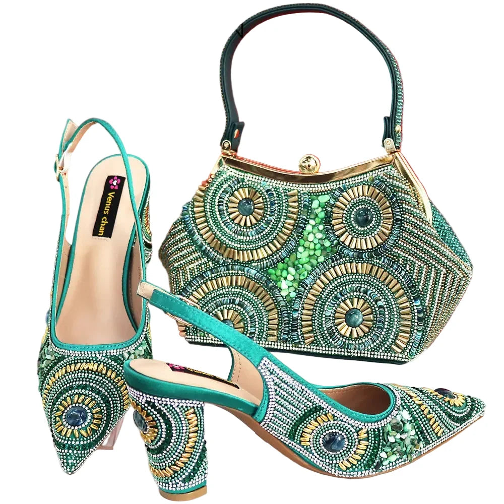 Popularity Italian Women's Pointed Shoes And Bag Set GFD453 – product view 7