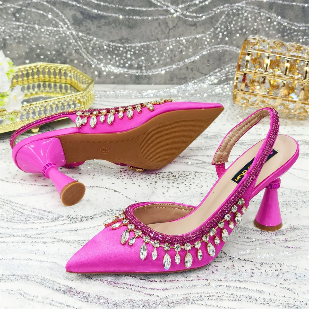 EdleessFashion  Latest Women Heels Shoes and Bags Set - ED-67 – product view 4