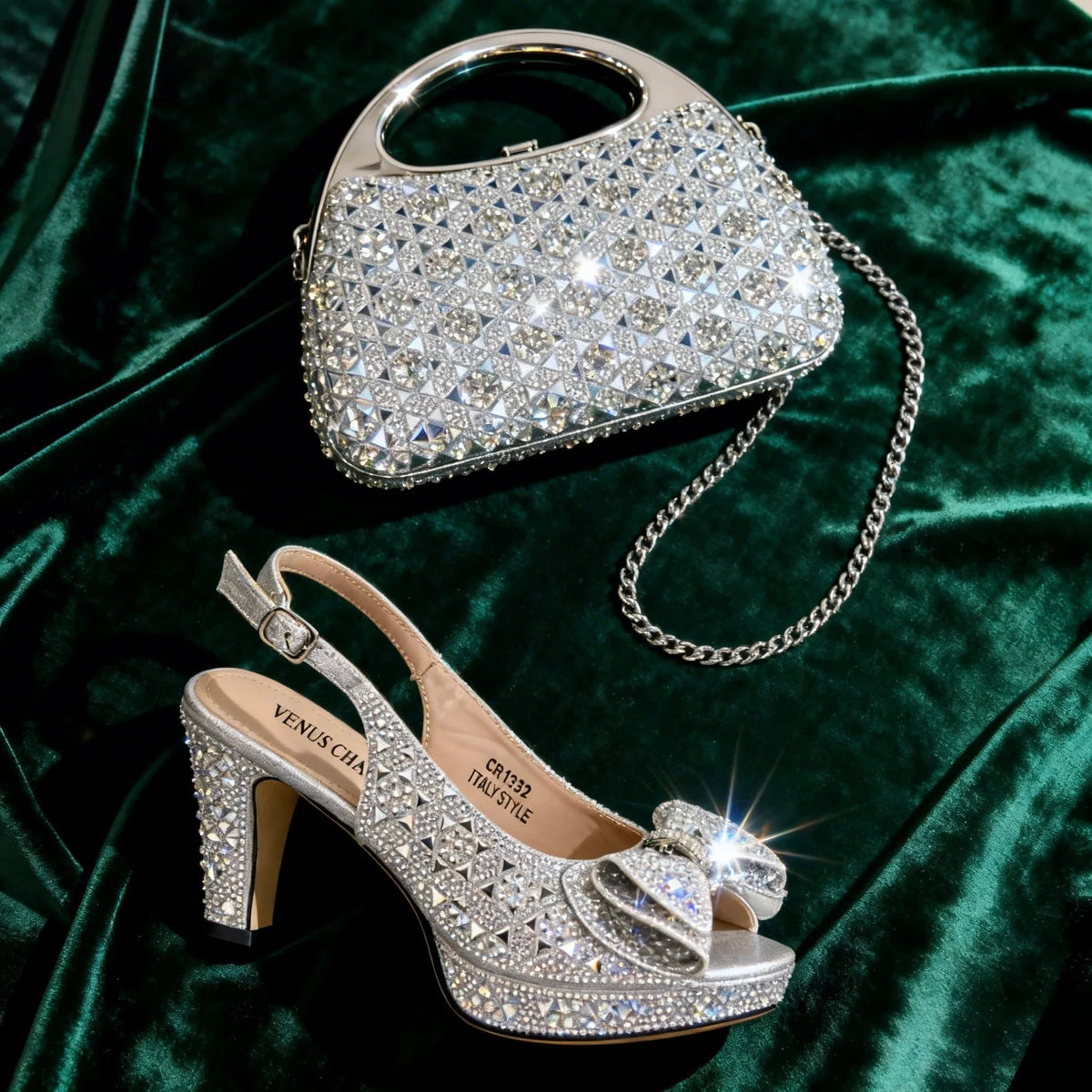 Latest Peep-Toe High Heel and Bag Set EDS40 – product view 2