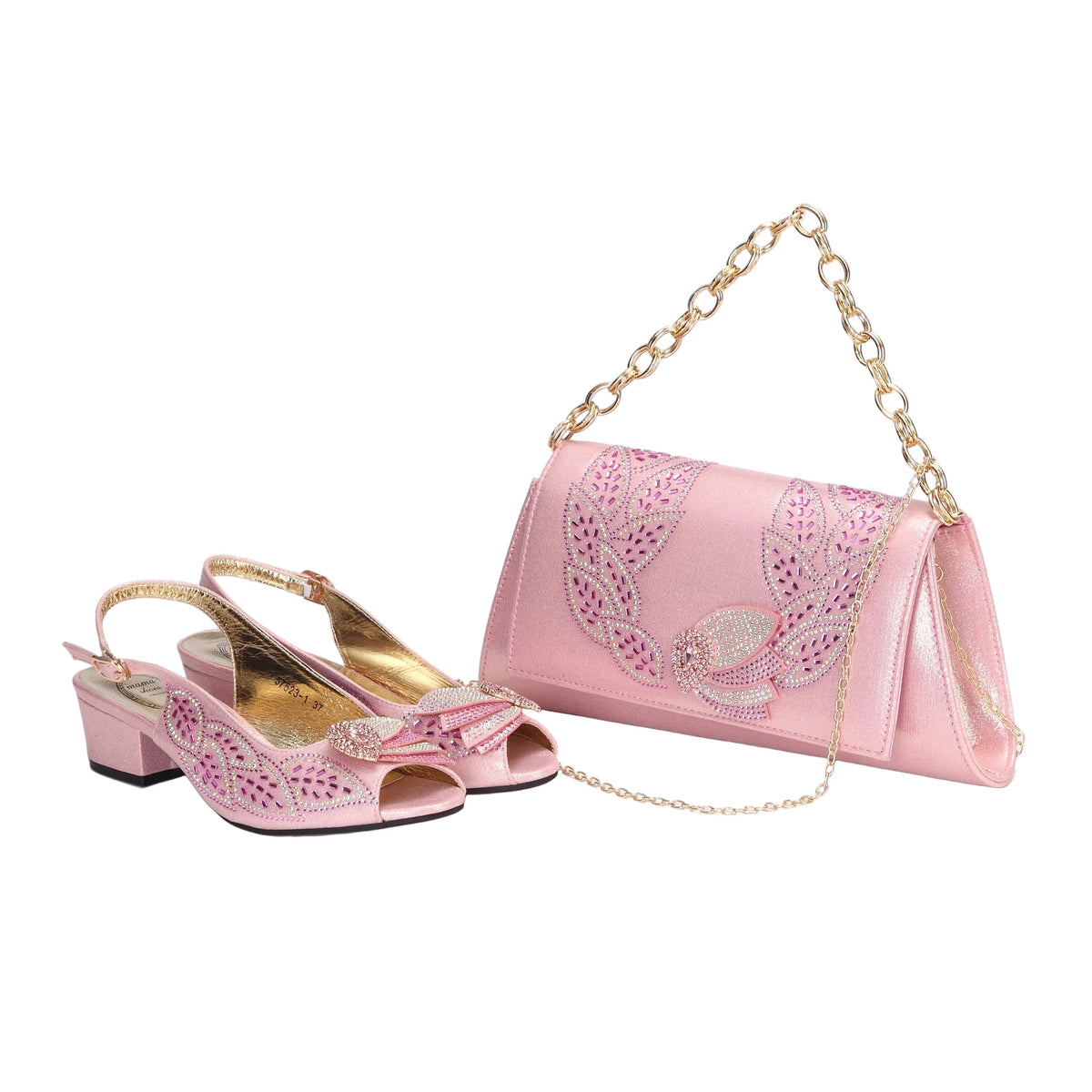 Elegant Low Heels Ladies Shoes And Bag Set – product view 10