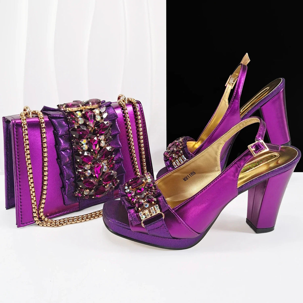 EdleessFashion  Lastest Italian Shoes with Matching Bag Set HFG1-2 – product view 4
