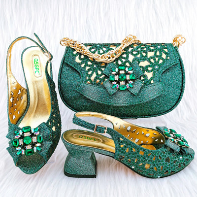 African Wedding Shoes and Bag Set HGY1-46