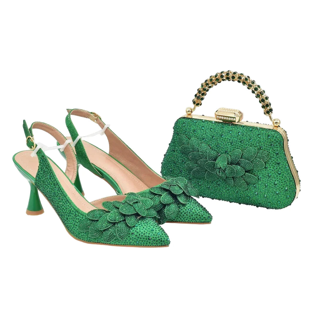 EdleessFashion  Women's Wedding Pointed Toe Shoes and Bag Set- ED123 – product view 5