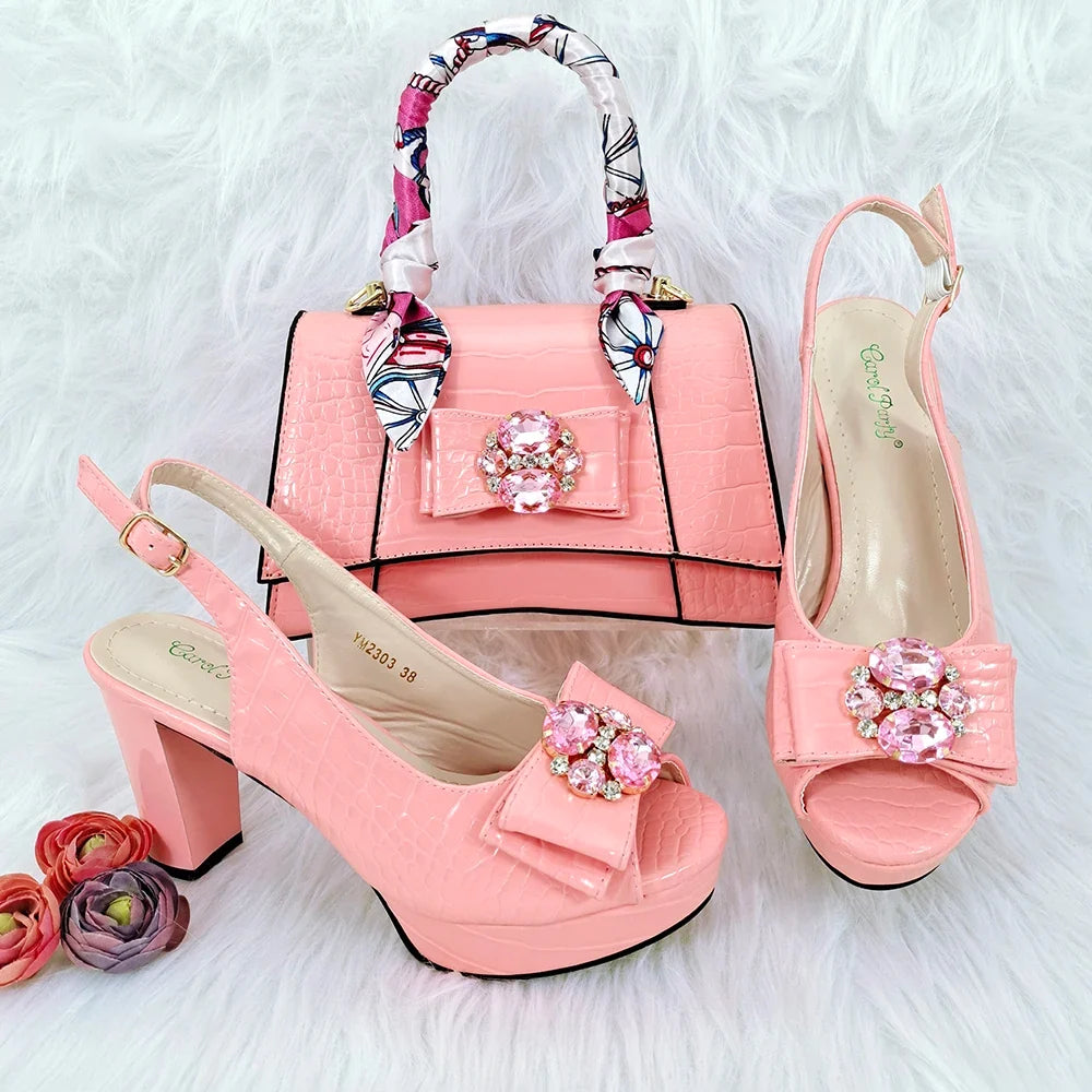 Ladies Shoes and Bag Set African Sets HFG1-29