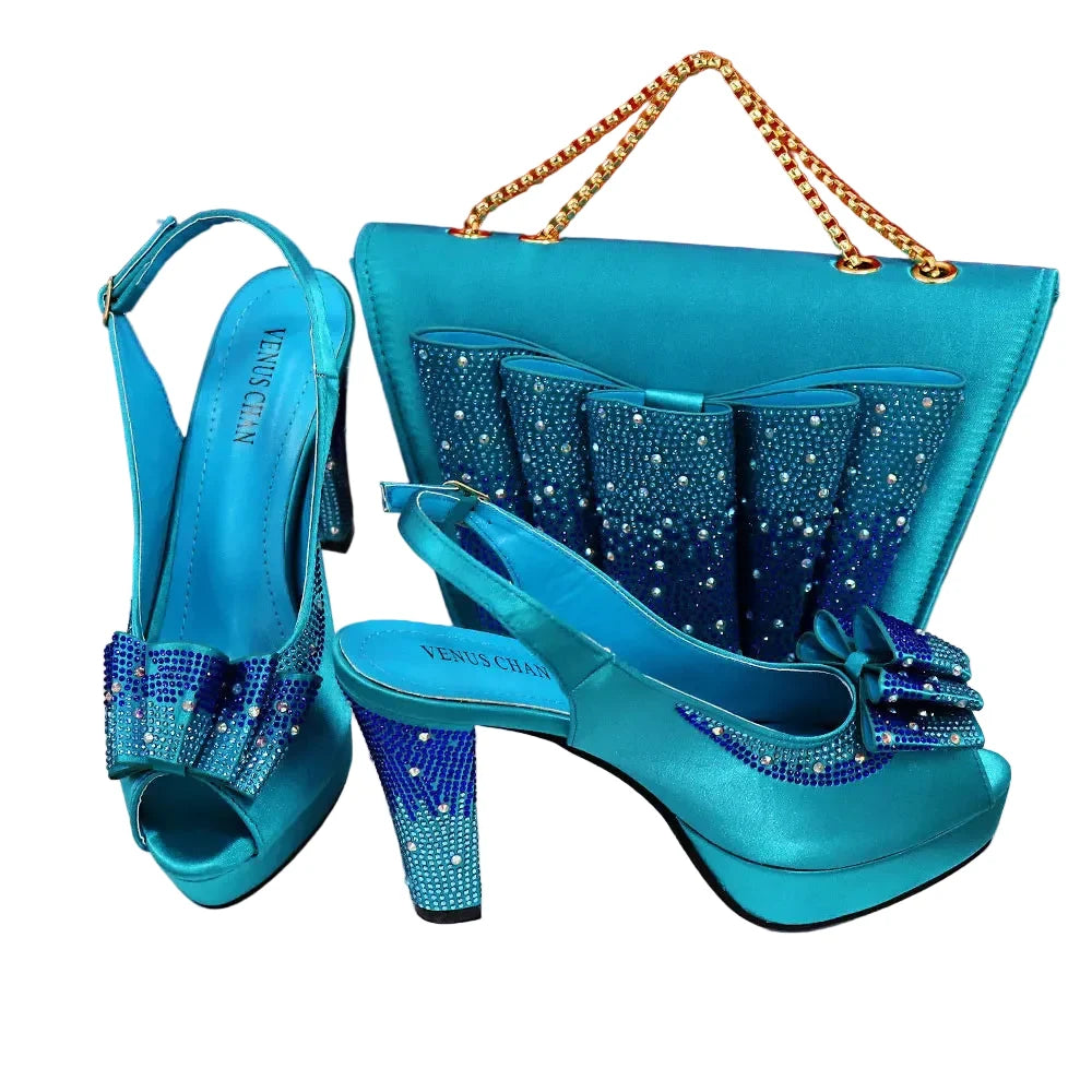 High Quality Thin Heels Ladies Shoes Matching Bag Set YT6543 – product view 6