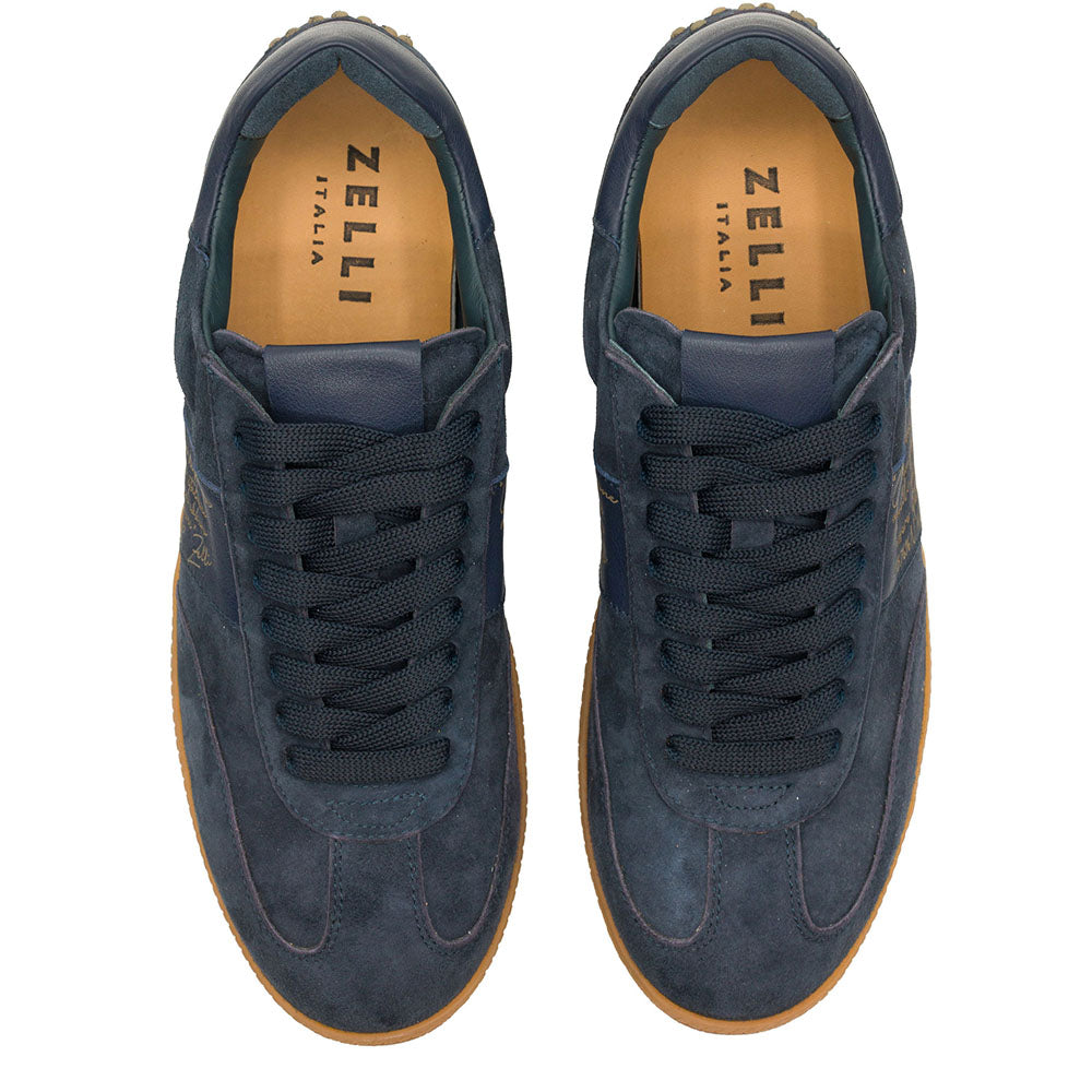 Zelli Italia Men's 65-400-NVY SHIZZO Signature Leather Sneakers, Navy