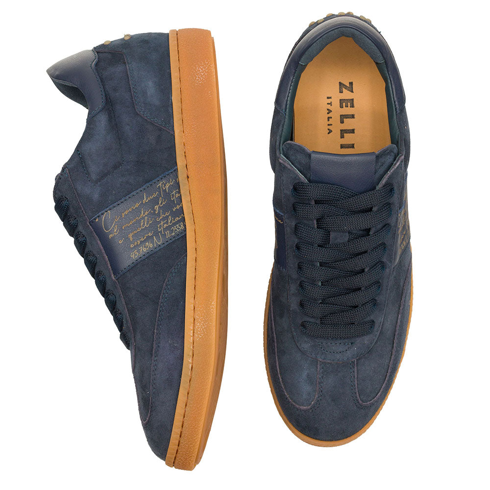 Zelli Italia Men's 65-400-NVY SHIZZO Signature Leather Sneakers, Navy