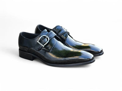 Carrucci Shoes Buckle Monk Strap Leather Loafer KS503 35 side view