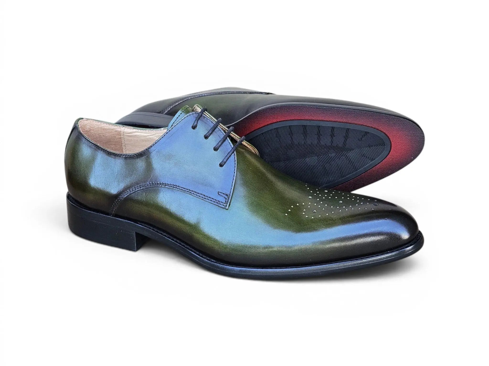 Carrucci Shoes Men's Signature Burnished Lace Up Derby Calfskin Leather KS479 04