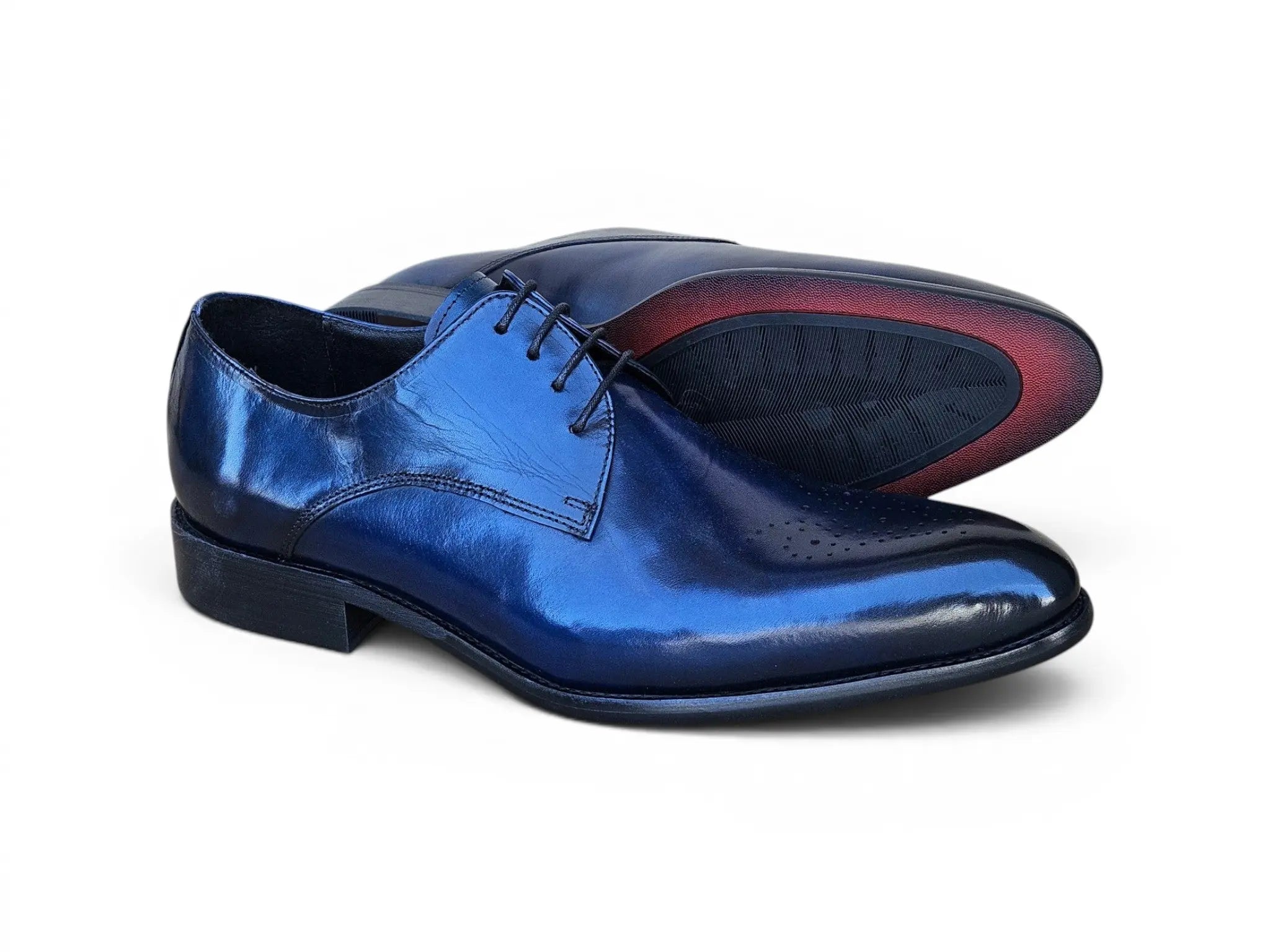 Carrucci Shoes Men's Signature Burnished Lace Up Derby Calfskin Leather KS479 04