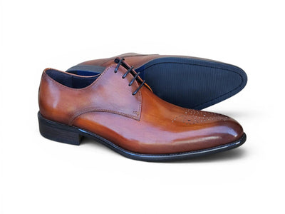 Carrucci Shoes Men's Signature Burnished Lace Up Derby Calfskin Leather KS479 04