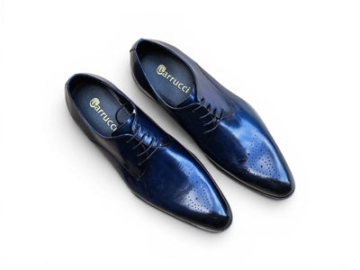 Carrucci Shoes Men's Signature Burnished Lace Up Derby Calfskin Leather KS479 04