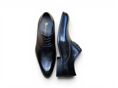 Carrucci Shoes Men's Signature Burnished Lace Up Derby Calfskin Leather KS479 04