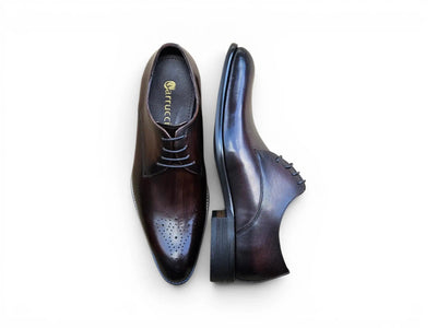 Carrucci Shoes Men's Signature Burnished Lace Up Derby Calfskin Leather KS479 04