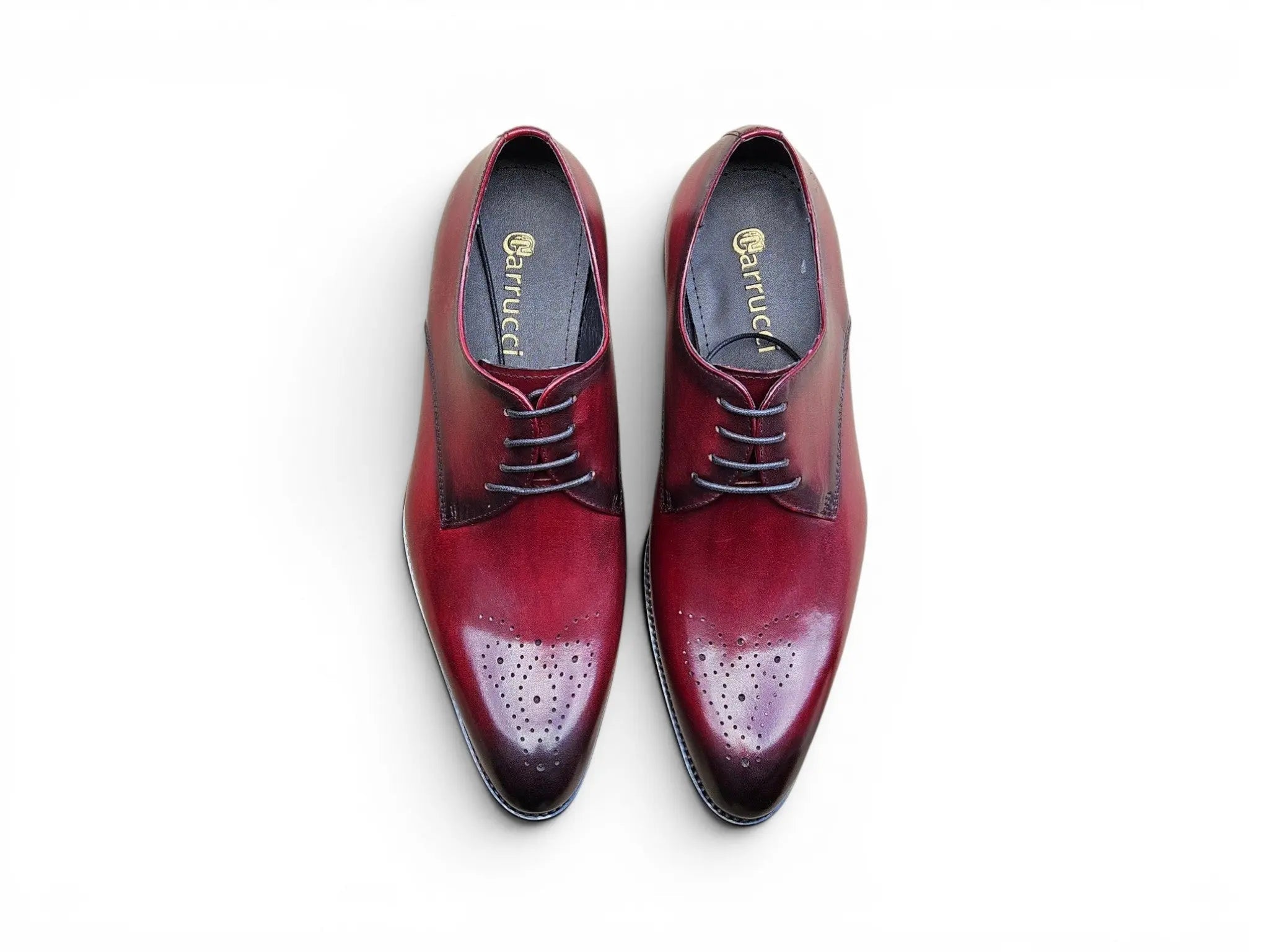 Carrucci Shoes Men's Signature Burnished Lace Up Derby Calfskin Leather KS479 04