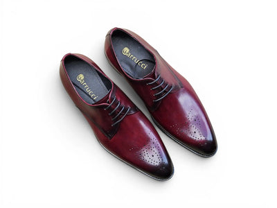 Carrucci Shoes Men's Signature Burnished Lace Up Derby Calfskin Leather KS479 04