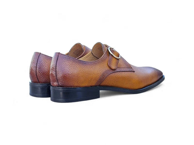 Carrucci Shoes Men's Brandless Monk Strap Leather Shoes KS509 20