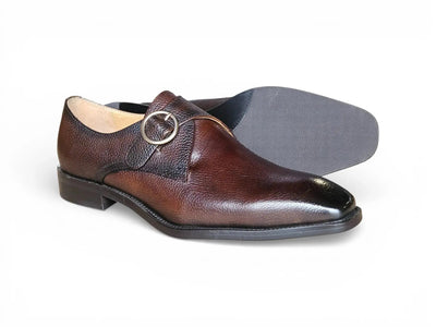 Carrucci Shoes Men's Brandless Monk Strap Leather Shoes KS509 20