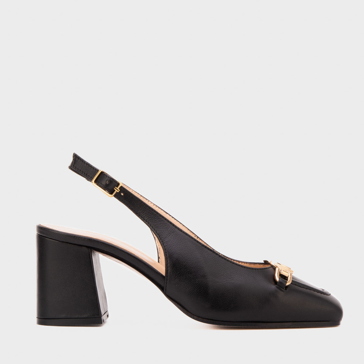 Vinci Leather The Potomac Black Slingback Leather Women Sandal – product view 1