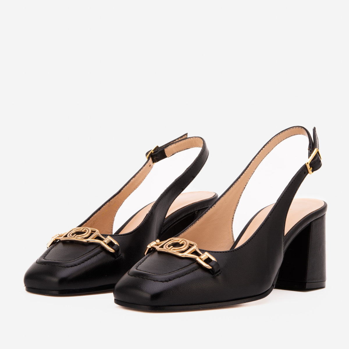 Vinci Leather The Potomac Black Slingback Leather Women Sandal – product view 2