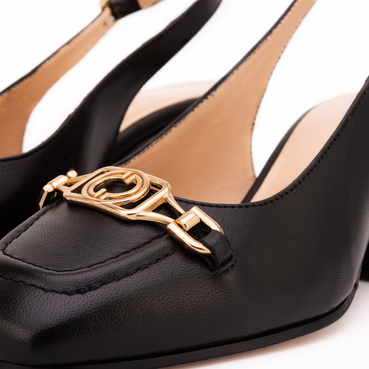 Vinci Leather The Potomac Black Slingback Leather Women Sandal – product view 3