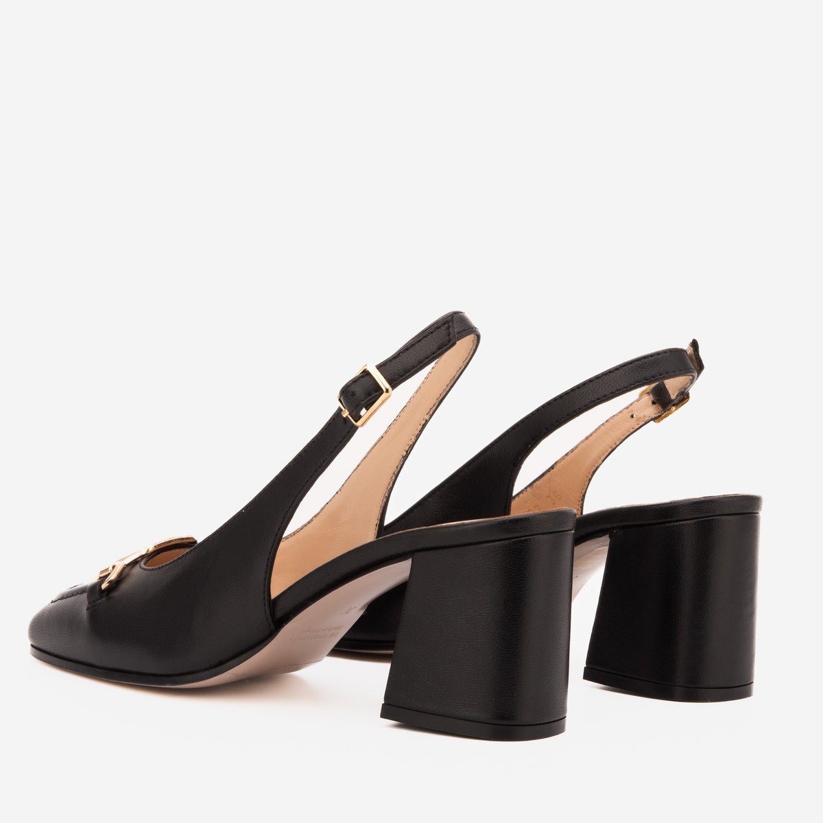 Vinci Leather The Potomac Black Slingback Leather Women Sandal – product view 6